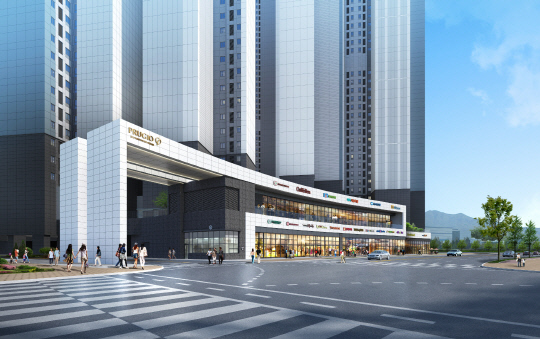 경서 북청라 푸르지오 트레시엘 단지 내 상가 투시도